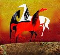 Decor acrylic horse and steel sands original abstract